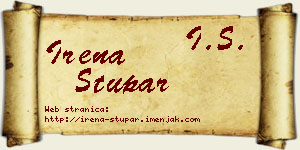 Irena Stupar vizit kartica